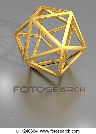 Icosahedral structure, computer artwork. View Large Photo Image Picture - Icosahedral structure, computer artwork.. Fotosearch