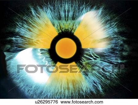 Iris with radiation warning sign, computer artwork. View Large Photo Image Stock Photograph - Iris with radiation warning sign, computer artwork.. Fotosearch