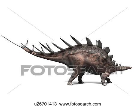 Stock Image - Kentrosaurus dinosaur, computer artwork. This dinosaur lived 145 to 160 million years ago during the Late Jurassic period.. Fotosearch