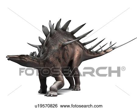 Stock Photograph - Kentrosaurus dinosaur, computer artwork. This dinosaur lived 145 to 160 million years ago during the Late Jurassic period.. Fotosearch