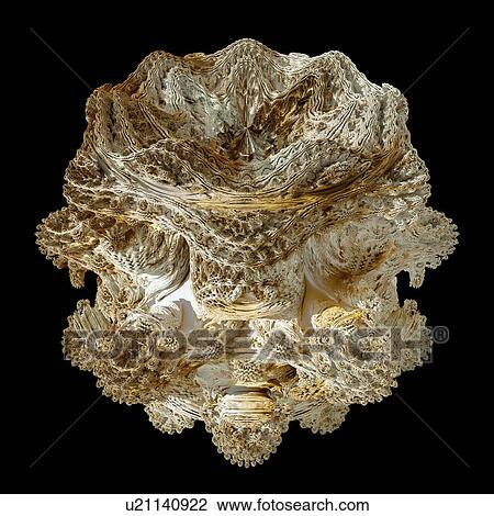 Stock Image - Mandelbulb fractal. Computer-generated image of a three-dimensional analogue derived form a Mandelbrot Set.. Fotosearch