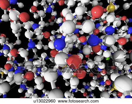 Stock Image - Molecular model, computer artwork.. Fotosearch