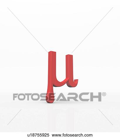 Stock Photography - Mu is the 12th letter of the Greek alphabet. In the system of Greek numerals it has a value of 40. The lower-case letter mu is used as a special symbol in many scientific and academic fields including: Mathematics, chemistry, pharmacology, orbital mechani. Fotosearch