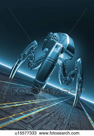 Stock Image - Nanorobot, conceptual artwork.. Fotosearch
