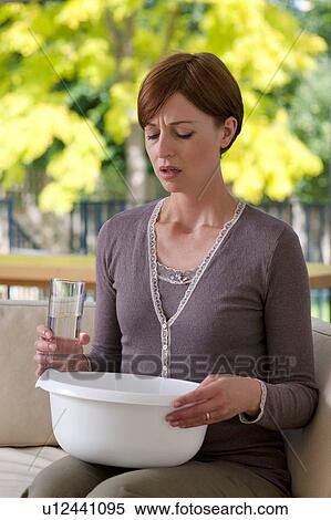 Nausea. Woman feeling sick. View Large Photo Image Stock Photography - Nausea. Woman feeling sick.. Fotosearch