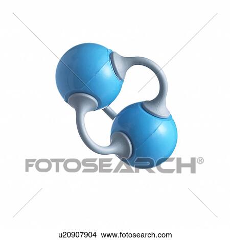 Picture - Nitrogen molecule. Atoms are represented as spheres and are colour-coded: nitrogen (blue).. Fotosearch