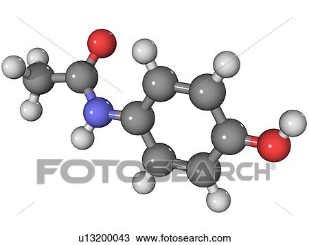 Paracetamol, molecular model. This is an analgesic (painkiller) drug. Atoms are represented as spheres and are colour-coded: carbon (grey), hydrogen (white), oxygen (red) and nitrogen (blue). View Large Photo Image Stock Image - Paracetamol, molecular model. This is an analgesic (painkiller) drug. Atoms are represented as spheres and are colour-coded: carbon (grey), hydrogen (white), oxygen (red) and nitrogen (blue).. Fotosearch