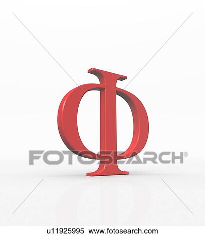Stock Photography - Phi is the 21st letter of the Greek alphabet. In the system of Greek numerals it has a value of 500 or 500, 000. Phi is the symbol used for the Golden Ratio in mathematics, art and Architecture. The Greek alphabet has an important role in the nomenclature. Fotosearch