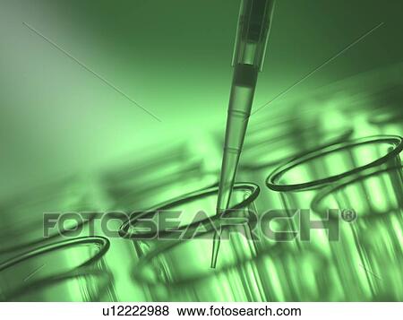 Stock Photo - Pipetting liquid into a test tube.. Fotosearch