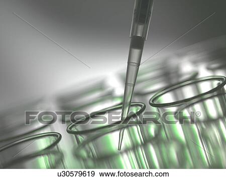 Stock Photo - Pipetting liquid into a test tube.. Fotosearch