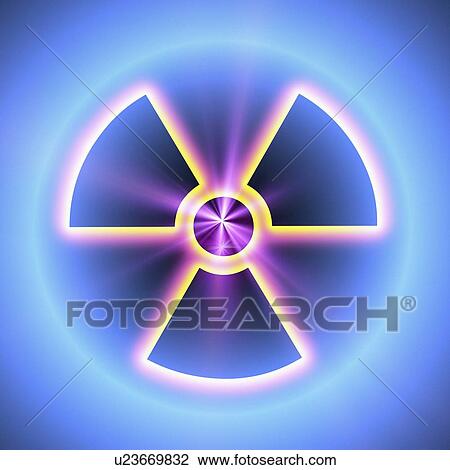 Stock Image - Radiation warning sign, computer artwork.. Fotosearch