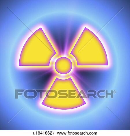 Stock Photo - Radiation warning sign, computer artwork.. Fotosearch