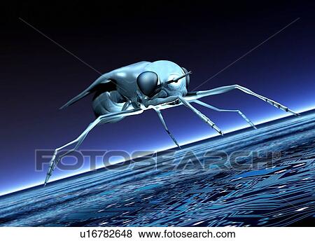 Stock Photo - Robotic fly, computer artwork.. Fotosearch