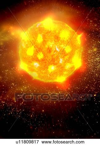 Solar activity, computer artwork. View Large Photo Image Stock Photo - Solar activity, computer artwork.. Fotosearch