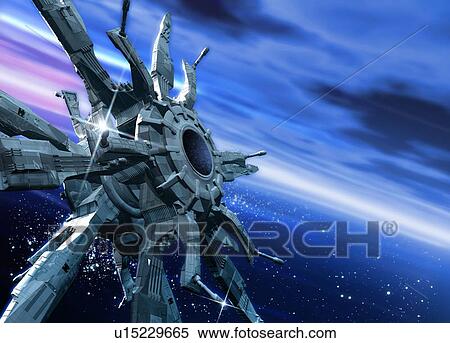 Space station orbiting Earth, computer artwork. View Large Photo Image Stock Photography - Space station orbiting Earth, computer artwork.. Fotosearch