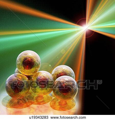 Stock Image - Stem cell research, conceptual computer artwork.. Fotosearch
