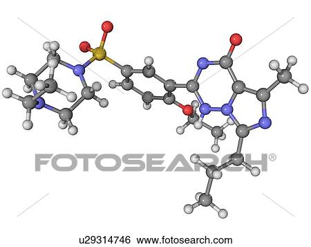 Vardenafil, molecular model. This erectile dysfunction drug is marketed as Levitra. Atoms are represented as spheres and are colour-coded: carbon (grey), hydrogen (white), oxygen (red), nitrogen (blue) and sulphur (yellow). View Large Photo Image Stock Photograph - Vardenafil, molecular model. This erectile dysfunction drug is marketed as Levitra. Atoms are represented as spheres and are colour-coded: carbon (grey), hydrogen (white), oxygen (red), nitrogen (blue) and sulphur (yellow).. Fotosearch