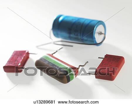 Stock Image - Various capacitors.. Fotosearch