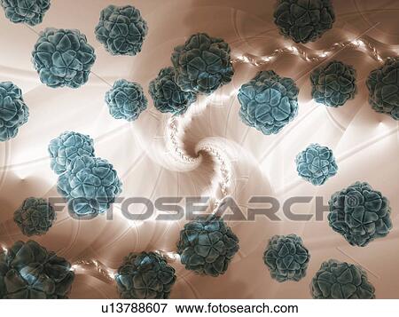 Stock Photo - Virus research, conceptual computer artwork.. Fotosearch