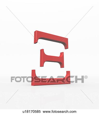 Stock Photography - Xi is the 14th letter of the Greek alphabet. In the system of Greek numerals, it has a value of 60. This symbol is widely used in the sciences of physics, chemistry and biology. The Greek alphabet has an important role in the nomenclature of astronomical . Fotosearch
