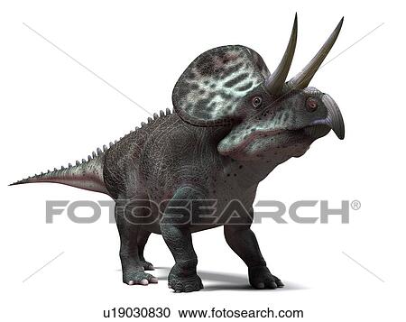 Stock Image - Zuniceratops dinosaur, computer artwork. This dinosaur lived approximately 90 million years ago during the Turonian age of the Late Cretaceous period.. Fotosearch