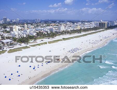 Aerial view of Miami beach, Miami, Florida, USA View Large Photo Image Stock Image - Aerial view of Miami beach, Miami, Florida, USA. Fotosearch