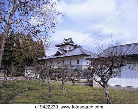 Stock Image - Aki castle ruin. Fotosearch