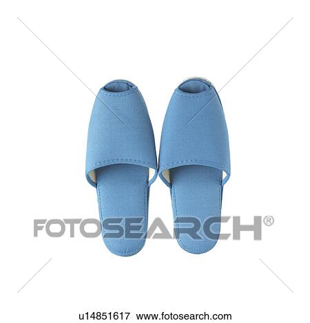 Blue slippers View Large Photo Image Stock Photo - Blue slippers. Fotosearch