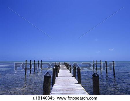 Stock Photography - Boardwalk and sea, Florida, USA. Fotosearch