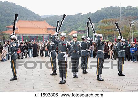 Changing Of The Guard, Taipei, Taiwan View Large Photo Image Stock Photograph - Changing Of The Guard, Taipei, Taiwan. Fotosearch