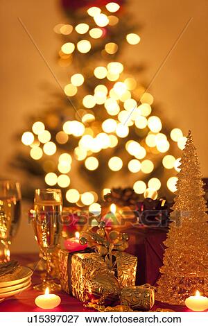 Christmas Decorations and Candles View Large Photo Image Stock Photo - Christmas Decorations and Candles. Fotosearch