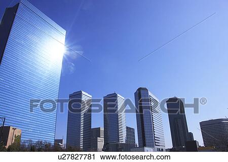 Stock Image - Cityscape of Osaka City, Osaka Prefecture, Japan. Fotosearch
