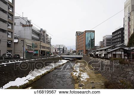 Cityscape with stream View Large Photo Image Stock Photo - Cityscape with stream. Fotosearch
