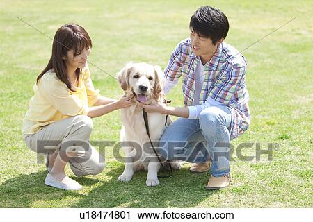 Couple With Dog View Large Photo Image Stock Image - Couple With Dog. Fotosearch