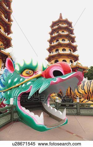 Dragon and Tiger Pagodas at lotus lake, Kaohsiung, Taiwan View Large Photo Image Stock Photography - Dragon and Tiger Pagodas at lotus lake, Kaohsiung, Taiwan. Fotosearch