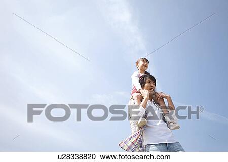Father Carrying Daughter on Shoulders View Large Photo Image Stock Image - Father Carrying Daughter on Shoulders. Fotosearch