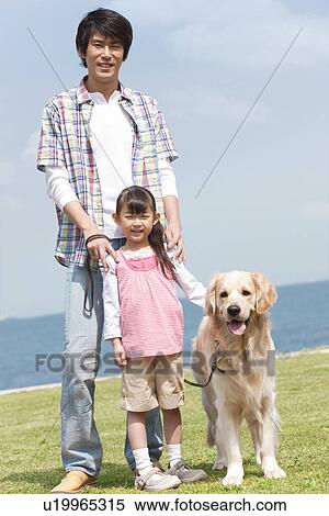 Father, Daughter and Dog View Large Photo Image Stock Photography - Father, Daughter and Dog. Fotosearch