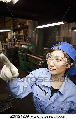 Female Factory Worker View Large Photo Image Stock Photo - Female Factory Worker. Fotosearch