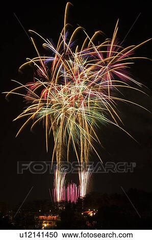 Stock Image - Fireworks, Ibaraki Prefecture, Japan. Fotosearch
