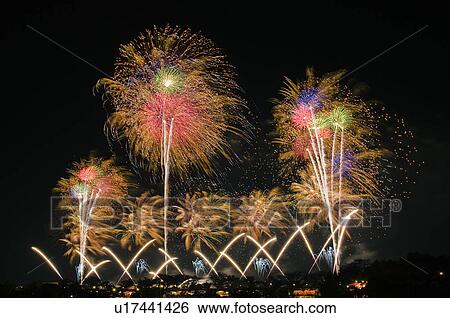 Stock Photograph - Fireworks, Ibaraki Prefecture, Japan. Fotosearch