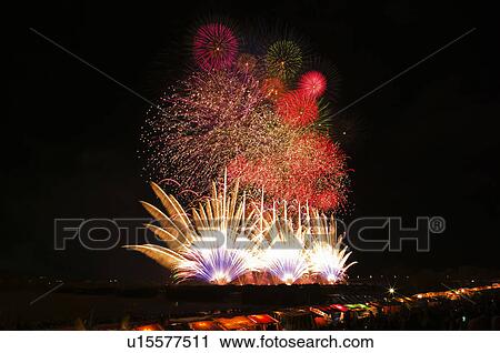 Fireworks, Nagano Prefecture, Japan View Large Photo Image Stock Image - Fireworks, Nagano Prefecture, Japan. Fotosearch