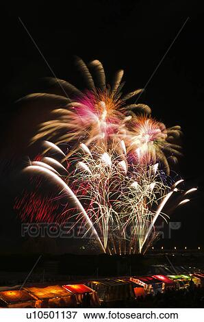 Stock Photo - Fireworks, Nagano Prefecture, Japan. Fotosearch