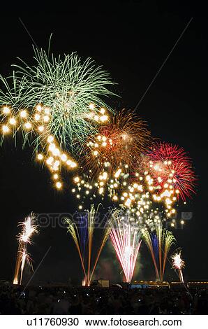 Stock Image - Fireworks, Saitama Prefecture, Japan. Fotosearch