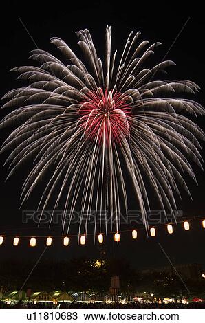 Stock Image - Fireworks, Saitama Prefecture, Japan. Fotosearch