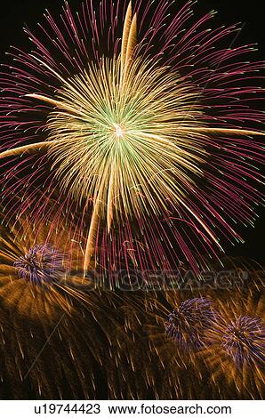 Stock Image - Fireworks, Saitama Prefecture, Japan. Fotosearch