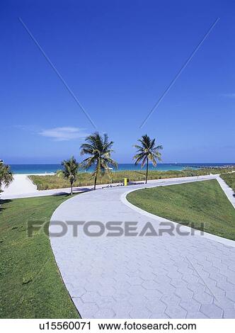 Footpath, beach and sea, Florida, USA View Large Photo Image Stock Image - Footpath, beach and sea, Florida, USA. Fotosearch