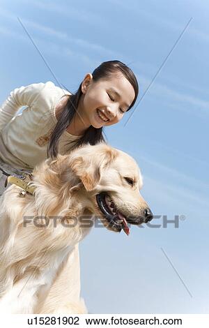 Girl With Dog View Large Photo Image Stock Image - Girl With Dog. Fotosearch