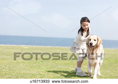 Girl With Dog View Large Photo Image Stock Image - Girl With Dog. Fotosearch