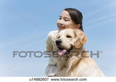 Girl With Dog View Large Photo Image Stock Photo - Girl With Dog. Fotosearch