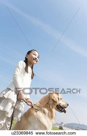 Girl With Dog View Large Photo Image Stock Photography - Girl With Dog. Fotosearch